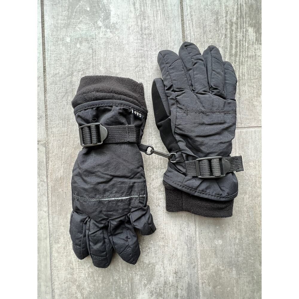 Gap Kids Boys Black Warmest Gloves Medium M Fleece Lined Winter Waterproof